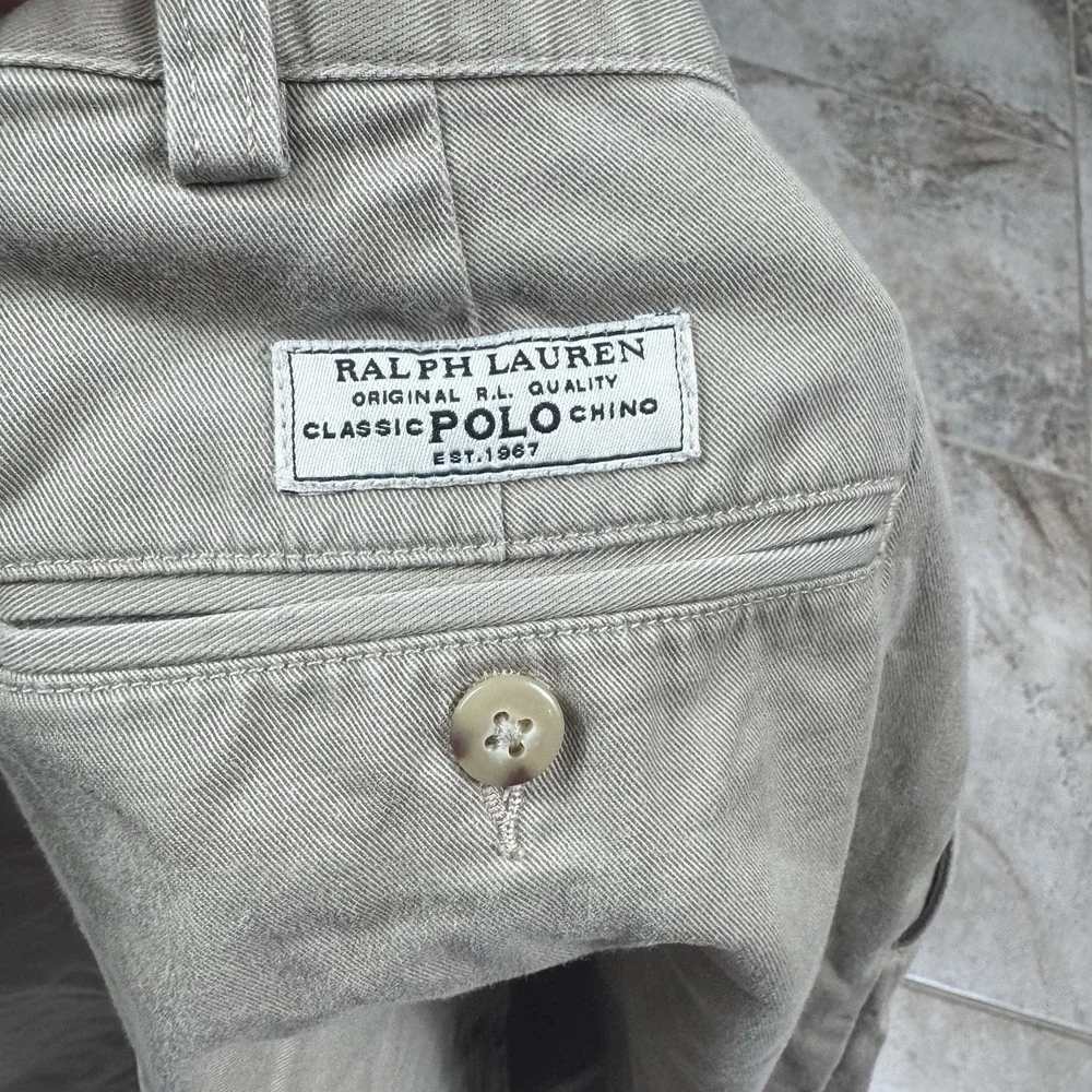 Polo Ralph Lauren Tyler Chino Shorts Beige Mens Pleated 9